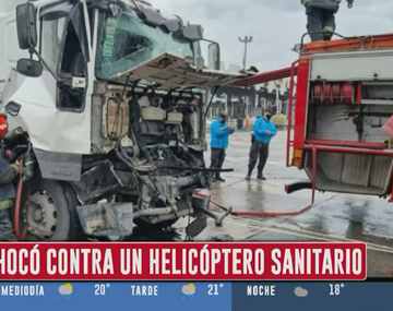 Un camión chocó contra un helicóptero sanitario a la altura de Parque Avellaneda