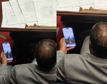 Sebastián da Silva fue fotografiado mientras revisaba Instagram durante el debate parlamentario.