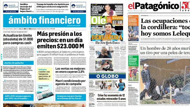 Mirá las tapas de los diarios