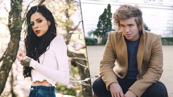 Candelaria Tinelli y Franco Masini, fotografiados juntos en el teatro Candelaria Tinelli y Franco Masini, fotografiados juntos en el teatro