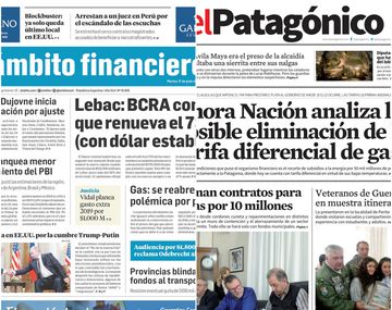 Tapas de diarios del martes 17 de julio de 2018