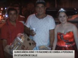 La adolescente festejó su cumpleaños con gente en situación de calle