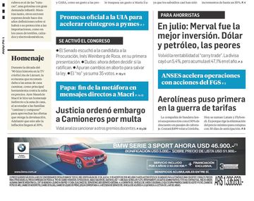 Tapas de diarios del miércoles 1 de agosto de 2018