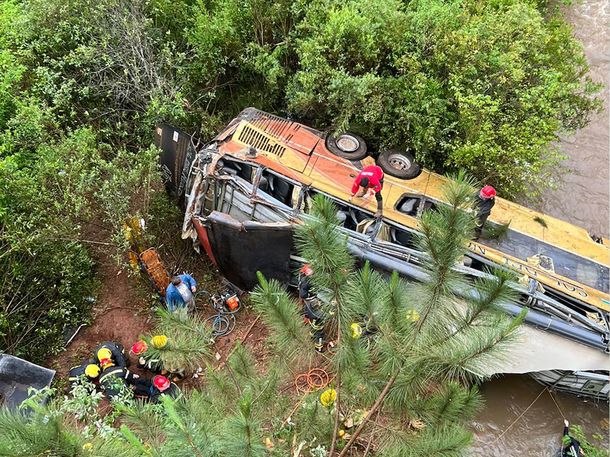 Tragedia en Misiones: un micro cayó a un arroyo y dejó al menos 8 muertos y 29 heridos Tragedia en Misiones: un micro cayó a un arroyo y dejó al menos 8 muertos y 29 heridos