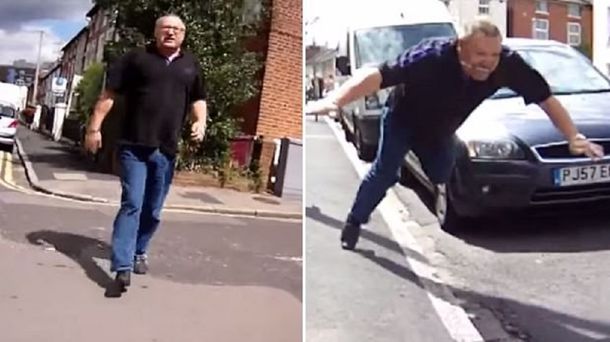 Le pateó la bici y sufrió aparatosa caída