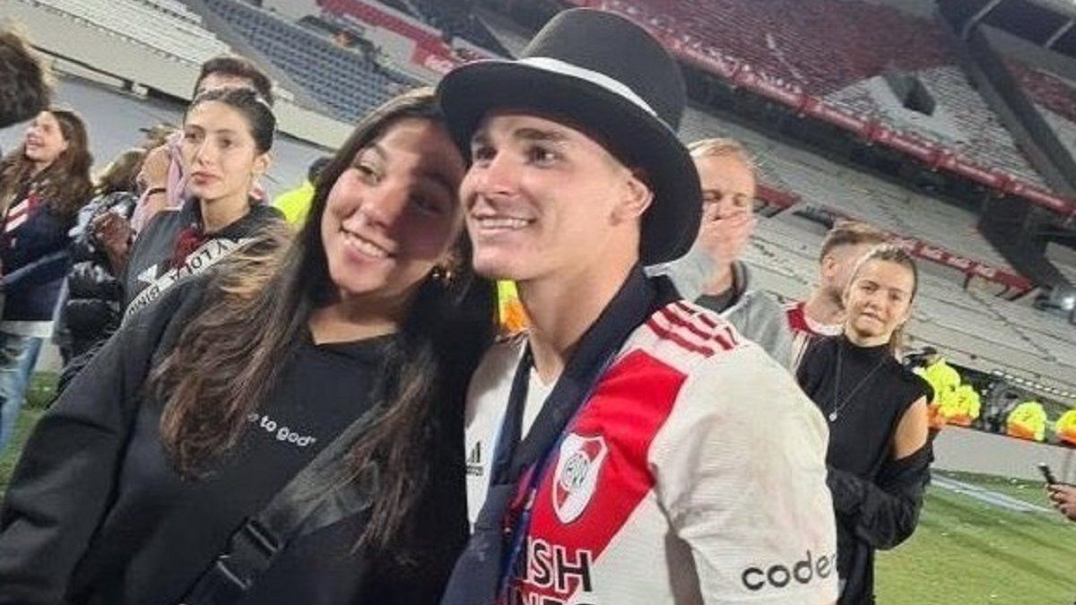 La foto de Luciana Milessi con Julián Álvarez en los festejos de River  campeón