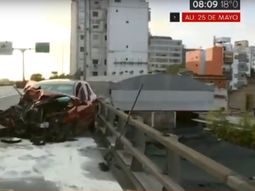 Subió a la autopista en contramano y provocó tremendo choque: un herido grave