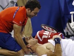 Juan Martín Del Potro en un alto del partido ante Nishikori Juan Martín Del Potro en un alto del partido ante Nishikori