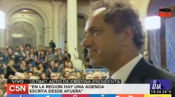 Cristina a Scioli: Gracias Daniel por tu acompañamiento de siempre