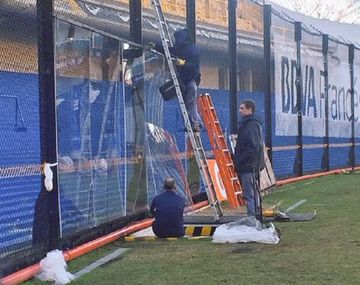 Boca colocó un acrílico en zona de incidentes