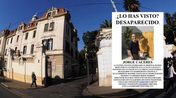 Jorge Cáceres fue encontrado en el hospital Piñero