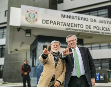 Alberto Fernández junto al ex canciller Celso Amorin