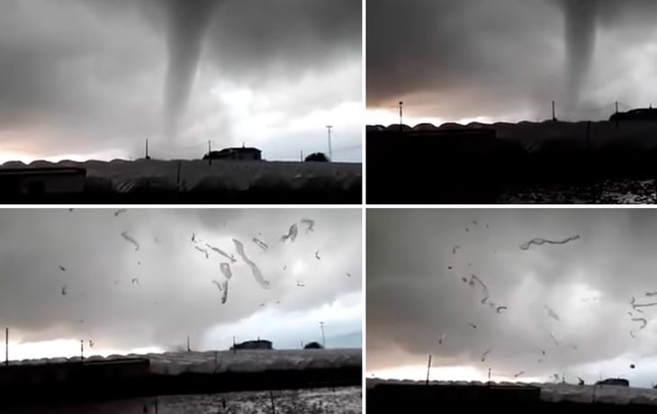 Impresionante paso del tornado en España