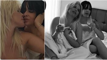 Nazarena y Cardone en el backstage de Santos pecadores Nazarena y Cardone en el backstage de Santos pecadores