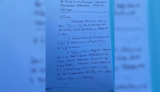 Qué dice el escrito que presentó Toto Salvio a la Justicia