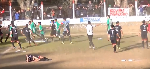 VIDEO: Se calentó el partido, tiraron un armadillo y terminaron a las piñas