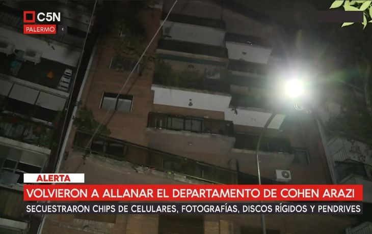 Allanamiento al departamento de Cohen Arazi