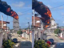 un voraz incendio arraso con la megaimagen de la virgen de fatima en construccion un voraz incendio arraso con la megaimagen de la virgen de fatima en construccion