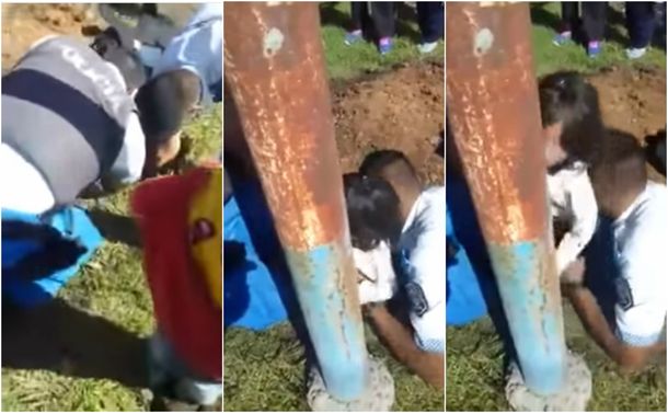 Escenas del rescate de la niña