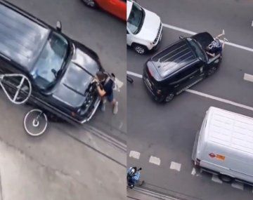 Belgrano: chocó a un ciclista y trató de huir llevándolo arriba del capot