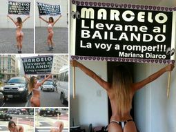 Insólito pedido: Mariana Diarco se quedó en  topless para ir al Bailando