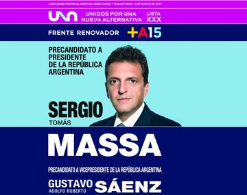 Massa ya tiene lista la boleta con la que competirá en las PASO en agosto próximo
