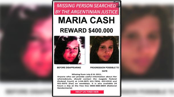 Así sería María Cash hoy: está desaparecida desde julio de 2011