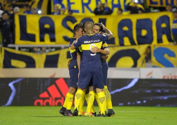 El festejo de los jugadores de Boca