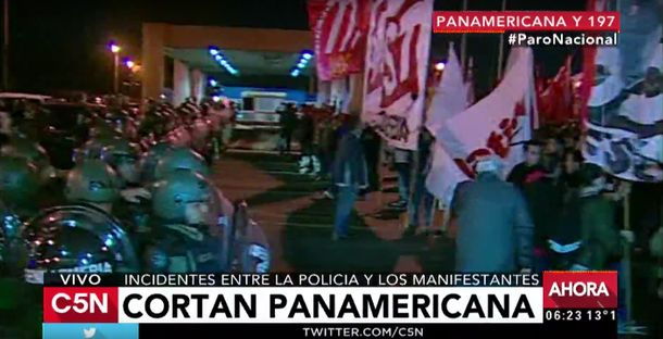 Paro nacional: corte total en Panamericana y 197