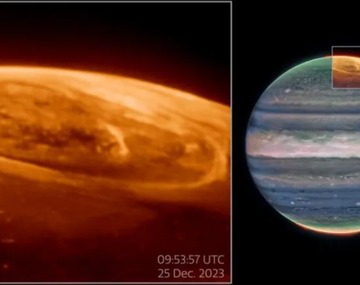 La NASA mostró cómo se ven las auroras boreales en Júpiter.