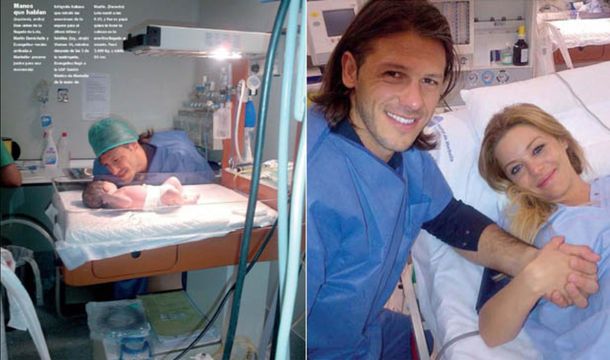 Martín Demichelis junto a Evangelina y Lola