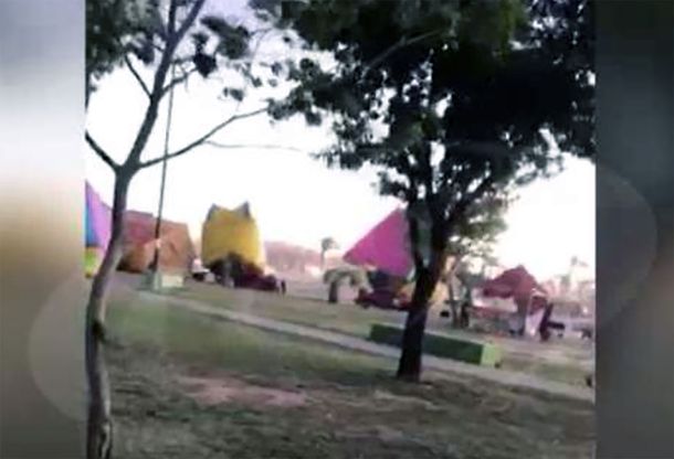 Temporal en Corrientes: se volaron castillos inflables