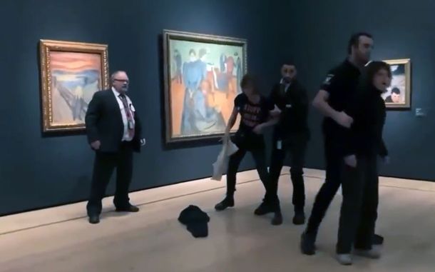 Ambientalistas vandalizaron El grito de Munch