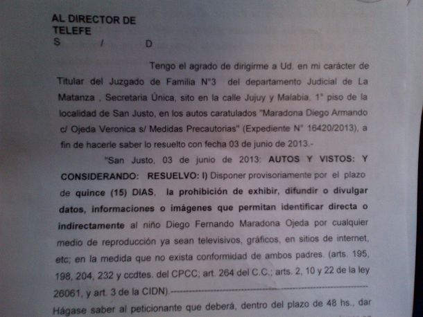 Diego Maradona pidió que prohíban a su hijo menor en los medios