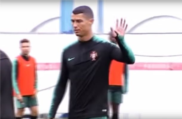Enojo de Cristiano Ronaldo en el entrenamiento de Portugal