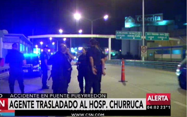 Atropelló a un policía en Puente Pueyrredón