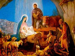 Jesús nació en Belén de Judea, durante el reinado del emperador romano César Augusto. Jesús nació en Belén de Judea, durante el reinado del emperador romano César Augusto.