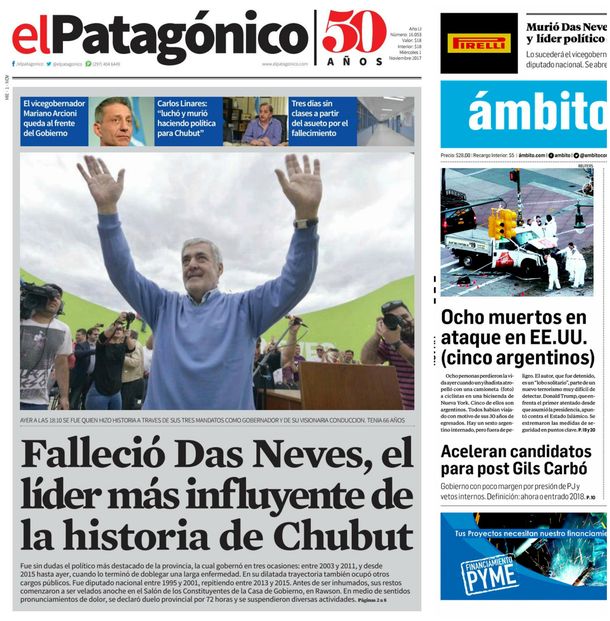 Tapas de diarios del miércoles 1 de noviembre de 2017