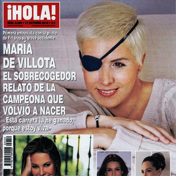 Reapareció la piloto que perdió el ojo en un grave accidente