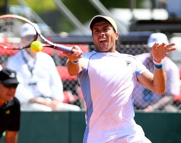 El chascomunense, durante el segundo punto de la serie ante Italia