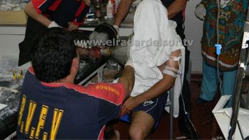 El equipo de rescate en pleno trabajo para liberar al reo El equipo de rescate en pleno trabajo para liberar al reo