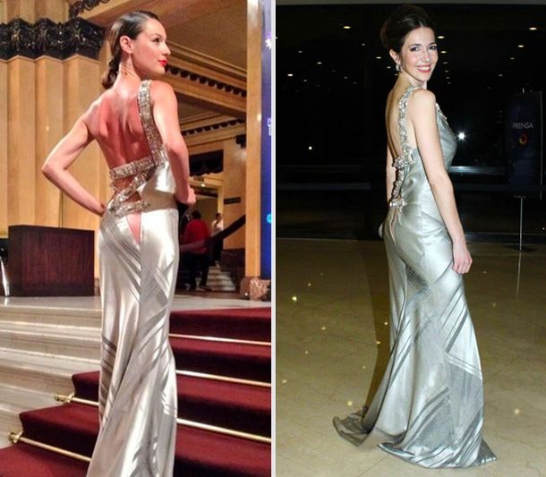 Una modelo le copió el vestido a una conductora en los Premios Tato