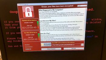 Este es el cartel que aparece cuando te hackea el virus Este es el cartel que aparece cuando te hackea el virus