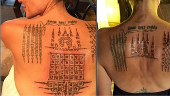 El impresionante tattoo de Angelina Jolie El impresionante tattoo de Angelina Jolie