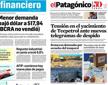 Tapas de diarios del martes 1 de agosto de 2017