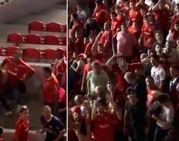 Hinchas de Independiente se burlaron de los de Gremio con gestos repudiables