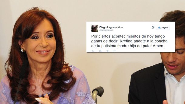Cristina respondió el insulto de Diego Lagomarsino en un tuit