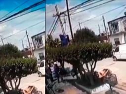 video: un operario murio electrocutado en un poste de luz en ituzaingo video: un operario murio electrocutado en un poste de luz en ituzaingo