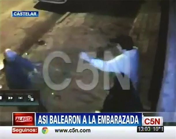 Así fue baleada la embarazada asaltada de Castelar