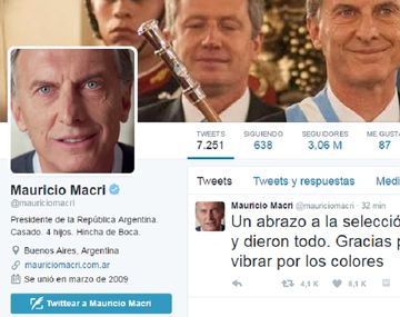 El saludo del presidente Macri tras la derrota de la Selección argentina